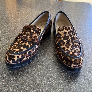 Vince Camuto cow hair penny loafers